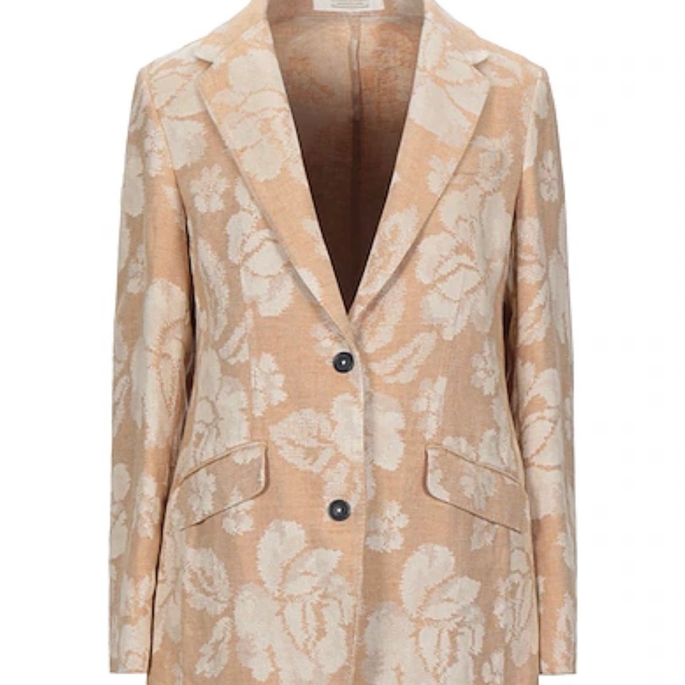 Massimo Alba Women Linen Suit Jacket Sand Size Large Blazer
